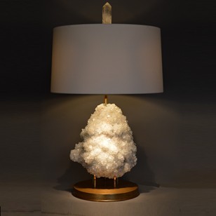 Bespoke Apophilite mineral formation table lamp.